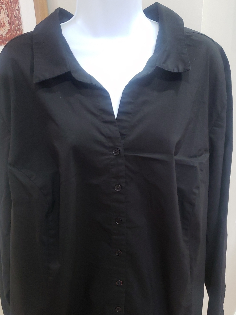 George Women's Black Button-Down Shirt, 4X Size 26-28 - Picture 2 of 12